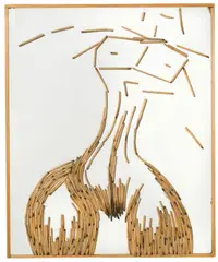 Al Hansen, Mascha‘s Venus, 1983, Streichhölzer auf beschichteter Pressspanplatte