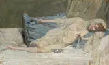 Julie Wolfthorn, Liegender Akt (Siesta), Öl auf Leinwand