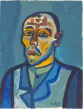Josef Scharl, Porträt eines Mannes im blauen Jackett