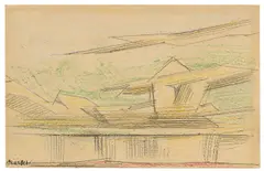 Ostseelandschaft by Lyonel Feininger, Farbkreide und Bleistift auf Papier, sold Dec 2017