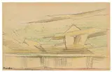 Lyonel Feininger, Ostseelandschaft, Farbkreide und Bleistift auf Papier
