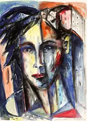 Helmut Middendorf, Kopf, 1983, Aquarell über Bleistift auf Velin