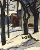 Curt Querner, Winter, 1956, Aquarell auf Bütten