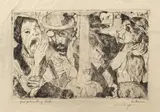 Max Beckmann, Straße II, 1916, Kaltnadel auf Bütten (Wasserzeichen: Römerturm 1466)