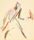 Ohne Titel (Skizze) by Ernst Ludwig Kirchner, Pastellkreide auf braunem Papier, sold Jun 2013