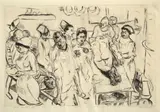 Max Beckmann, Große Operation, 1914, Kaltnadel auf Japan
