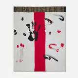 Parisian #2 by Emerson Woelffer, 1964, oil and paper collage on canvas, sold Mar 2025