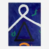 Two Times by Emerson Woelffer, 1992-96, oil and acrylic on canvas, sold Mar 2025