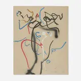 Untitled by Emerson Woelffer, 1988, oil stick and spray paint on paper, sold Dec 2024