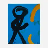 Figure + Sun by Emerson Woelffer, 1994, acrylic on canvas, sold Dec 2024