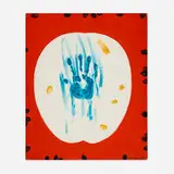 Blue Hand White Mirror by Emerson Woelffer, 1964, acrylic and oil on canvas, sold Dec 2024