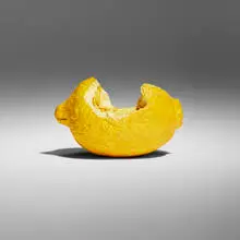 Untitled (Lemon) by David Adamo, 2013, painted cast plaster, sold Oct 2024