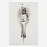 Scott Campbell, Picnicware, 2013, watercolor on paper, found object assemblage