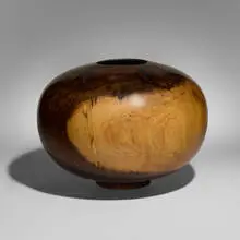 Ed Moulthrop, Figured Tulipwood Globe, 1988, figured tulipwood