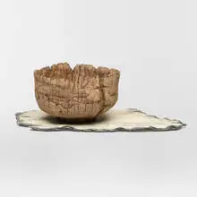 Eric Serritella, Trompe l'oeil bowl on plate, 2012, glazed and painted earthenware