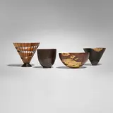 Hans and Jakob Weissflog, Collection of four bowls, various exotic woods