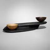 Balance is the Key by Dan Zobel, Matt Overton, Dan Cominsky, Vincent Hawley, and Ray Key, 2019, carved and painted wood, hand-wrought patinated copper, sold Aug 2025