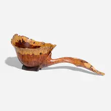 Norm Sartorius, Spoon Form, c. 1997, amboyna burl, ebony