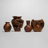 Mark Lindquist, Collection of four vessels, burl, cherry burl