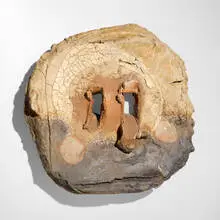 Peter Callas, Switch Plate, 1991, glazed and anagama-fired stoneware