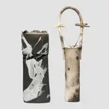 Nina Gelardi, Vases, set of two, c. 1985, glazed and raku-fired earthenware, wood-fired earthenware