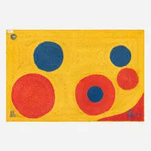 Sun tapestry by Alexander Calder, 1974, hand-woven maguey fiber, sold May 2025