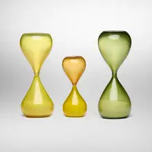 Clessidre (Hourglasses), set of three by Paolo Venini, glass, sand, sold Feb 2026