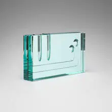 Fontana Arte, Bud vase, c. 1965, mirrored glass, chrome-plated brass
