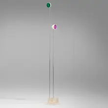 Takis, Signal lamp, series 2, 1968, painted aluminum, chrome-plated aluminum, plastic