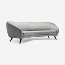 Vladimir Kagan, Tangent sofa, c. 2003, upholstery, stained ash