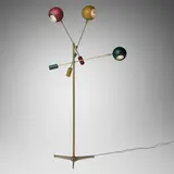 Angelo Lelii, Three-arm floor lamp, c. 1955, enameled aluminum and steel