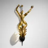 Hervé van der Straeten, Sconce, c. 1990, gilt brass, painted brass