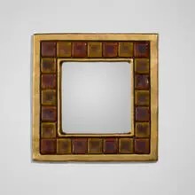 Mithé Espelt, Patio wall mirror, c. 1956, ceramic tiles, gilt, mirrored glass
