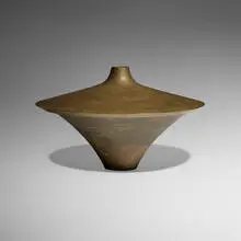 Lidded vessel by Angelo Mangiarotti, 1965, turned bronze, sold Feb 2026