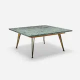 Gio Ponti, Coffee table, 1953, Verde Alpi marble, brass, Italian walnut