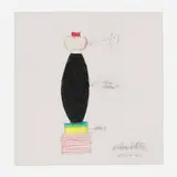 Ettore Sottsass, Menta totem drawing, 1963, pastel and pencil on paper