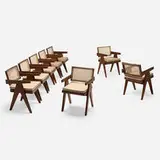Pierre Jeanneret, Office chairs from Chandigarh, set of eight