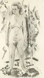 Jules Cavaillès, Nude study, charcoal