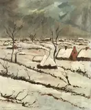 Albert Saverys, Winter landscape, oil on canvas