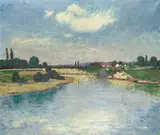 Albert Paál, River landscape on a summer's day, oil on canvas