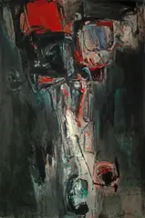 George Touyas, La Chute d'Icare, acrylic on masonite