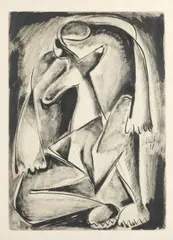 Yannis Gaïtis, Triumphant with his loots and the beaten enemy; Untitled, ink on paper