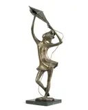 neé McAllister Patricia Lacey, Girl with a kite, bronze