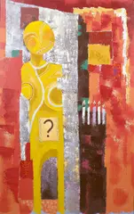 The celebrant by Wisdom, acrylic on canvas, offered Oct 2018