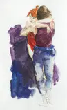 Donald Hamilton Fraser R.A., Pas De Deux, Red Tunic II, oil, watercolour and chalk