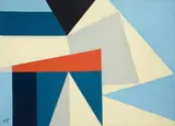 Otto Ritschl, Komposition, 1956, Öl auf Leinwand