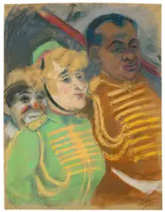 Georg Tappert, Drei Figuren aus dem Zirkus. 1920er Jahre, Pastell auf Bütten