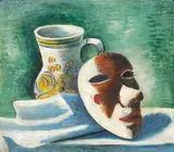 Wilhelm Schmid, Stilleben mit Maske. 1920er Jahre, Öl auf Leinwand