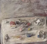 Atelierstilleben by Klaus Fußmann, 1974, Öl auf Leinwand, sold May 2011