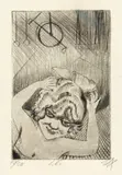 Otto Dix, Lili, die Königin der Luft, 1922, Kaltnadel auf Papier